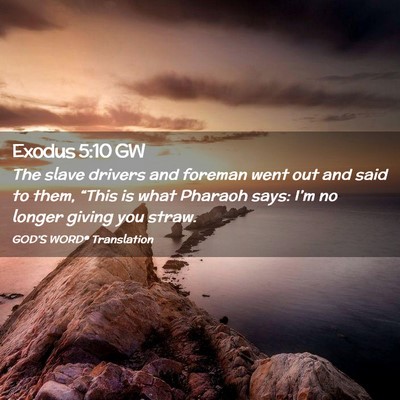 Picture 02 - Exodus 5:10 GW - The slave drivers and foreman went out and said - Bible Verse Picture