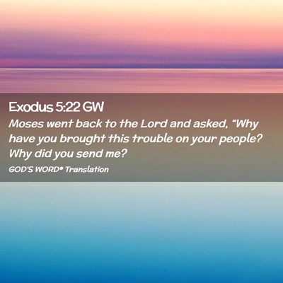 Picture 02 - Exodus 5:22 GW - Moses went back to the Lord and asked, “Why - Bible Verse Picture