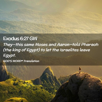 Picture 02 - Exodus 6:27 GW - They—this same Moses and Aaron—told Pharaoh - Bible Verse Picture