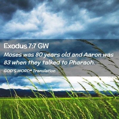 Picture 02 - Exodus 7:7 GW - Moses was 80 years old and Aaron was 83 when they - Bible Verse Picture