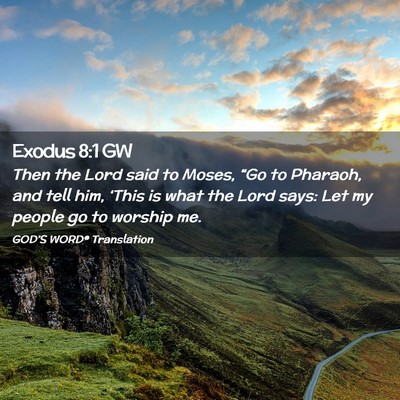 Picture 02 - Exodus 8:1 GW - Then the Lord said to Moses, “Go to Pharaoh, - Bible Verse Picture