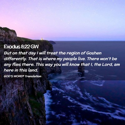 Picture 02 - Exodus 8:22 GW - But on that day I will treat the region of Goshen - Bible Verse Picture