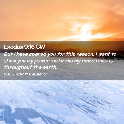 Picture 02 - Exodus 9:16 GW - But I have spared you for this reason. I want to - Bible Verse Picture