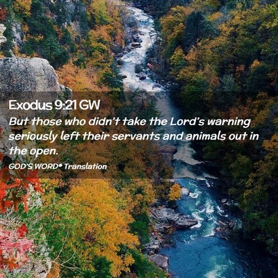 Picture 02 - Exodus 9:21 GW - But those who didn’t take the Lord’s warning - Bible Verse Picture