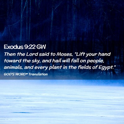 Picture 02 - Exodus 9:22 GW - Then the Lord said to Moses, “Lift your hand - Bible Verse Picture