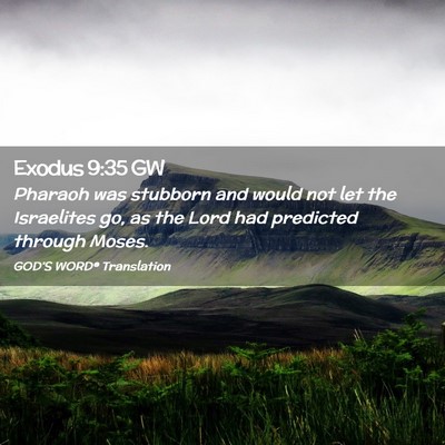 Picture 02 - Exodus 9:35 GW - Pharaoh was stubborn and would not let the - Bible Verse Picture