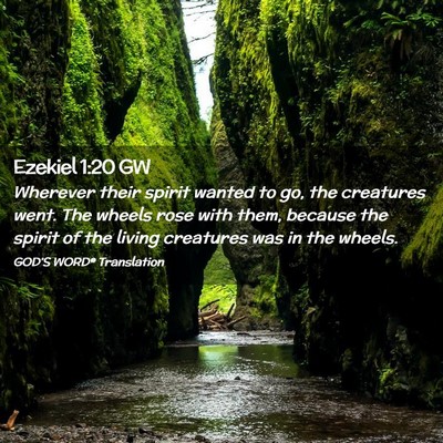Picture 02 - Ezekiel 1:20 GW - Wherever their spirit wanted to go, the creatures - Bible Verse Picture