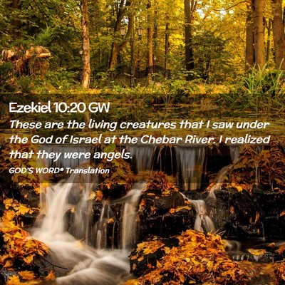 Picture 02 - Ezekiel 10:20 GW - These are the living creatures that I saw under - Bible Verse Picture