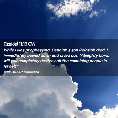 Picture 02 - Ezekiel 11:13 GW - While I was prophesying, Benaiah’s son Pelatiah - Bible Verse Picture
