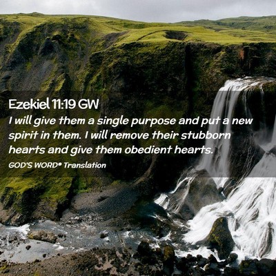 Picture 02 - Ezekiel 11:19 GW - I will give them a single purpose and put a new - Bible Verse Picture