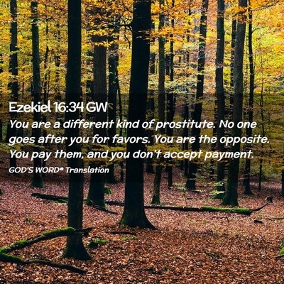 Picture 02 - Ezekiel 16:34 GW - You are a different kind of prostitute. No one - Bible Verse Picture