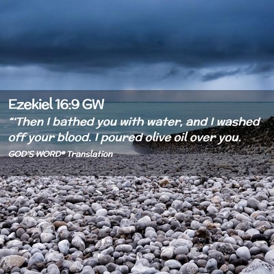 Picture 02 - Ezekiel 16:9 GW - “‘Then I bathed you with water, and I washed - Bible Verse Picture