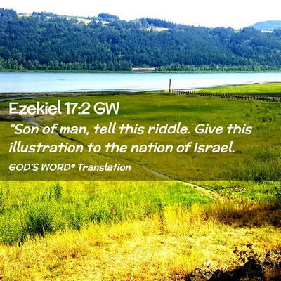 Picture 02 - Ezekiel 17:2 GW - “Son of man, tell this riddle. Give this - Bible Verse Picture