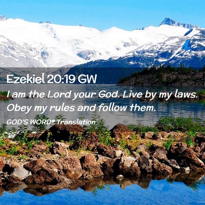 Picture 02 - Ezekiel 20:19 GW - I am the Lord your God. Live by my laws. Obey my - Bible Verse Picture