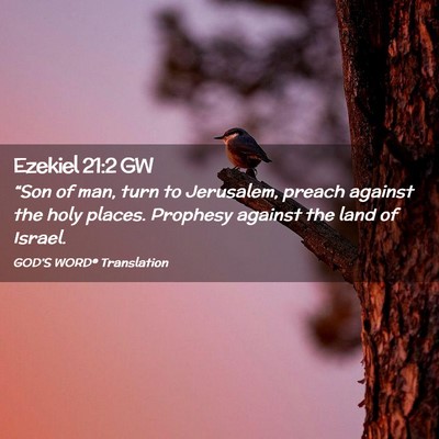 Picture 02 - Ezekiel 21:2 GW - “Son of man, turn to Jerusalem, preach against - Bible Verse Picture
