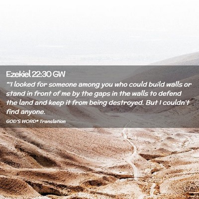 Picture 02 - Ezekiel 22:30 GW - “‘I looked for someone among you who could - Bible Verse Picture