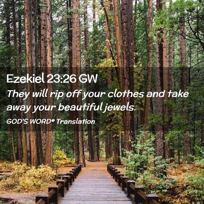 Picture 02 - Ezekiel 23:26 GW - They will rip off your clothes and take away your - Bible Verse Picture