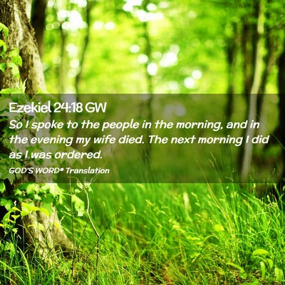 Picture 02 - Ezekiel 24:18 GW - So I spoke to the people in the morning, and in - Bible Verse Picture