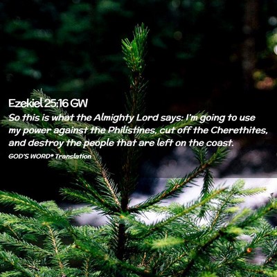 Picture 02 - Ezekiel 25:16 GW - So this is what the Almighty Lord says: I’m - Bible Verse Picture