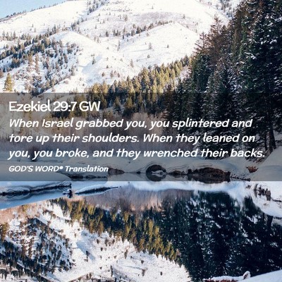 Picture 02 - Ezekiel 29:7 GW - When Israel grabbed you, you splintered and tore - Bible Verse Picture