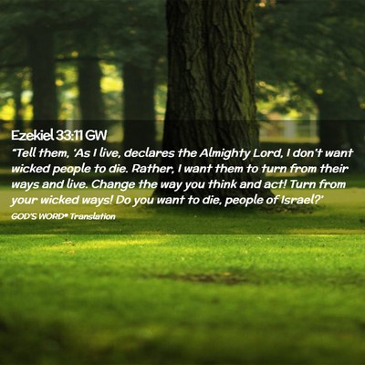 Picture 02 - Ezekiel 33:11 GW - “Tell them, ‘As I live, declares the Almighty - Bible Verse Picture