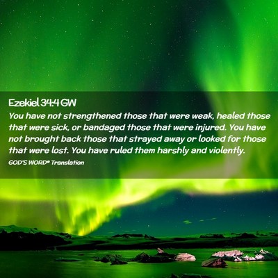 Picture 02 - Ezekiel 34:4 GW - You have not strengthened those that were weak, - Bible Verse Picture