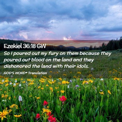 Picture 02 - Ezekiel 36:18 GW - So I poured out my fury on them because they - Bible Verse Picture