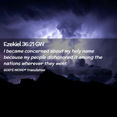 Picture 02 - Ezekiel 36:21 GW - I became concerned about my holy name because my - Bible Verse Picture