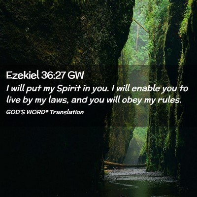 Picture 02 - Ezekiel 36:27 GW - I will put my Spirit in you. I will enable you to - Bible Verse Picture