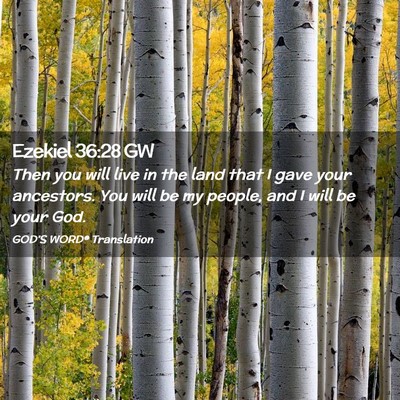 Picture 02 - Ezekiel 36:28 GW - Then you will live in the land that I gave your - Bible Verse Picture