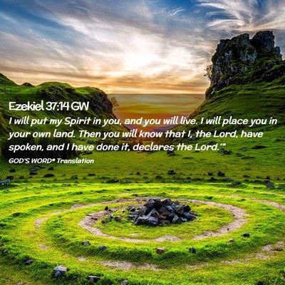 Picture 02 - Ezekiel 37:14 GW - I will put my Spirit in you, and you will live. I - Bible Verse Picture