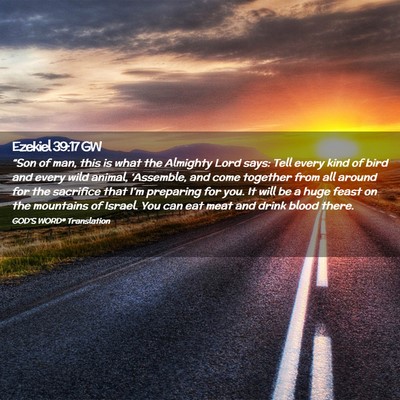 Picture 02 - Ezekiel 39:17 GW - “Son of man, this is what the Almighty Lord - Bible Verse Picture