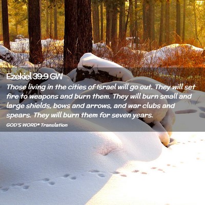 Picture 02 - Ezekiel 39:9 GW - Those living in the cities of Israel will go out. - Bible Verse Picture
