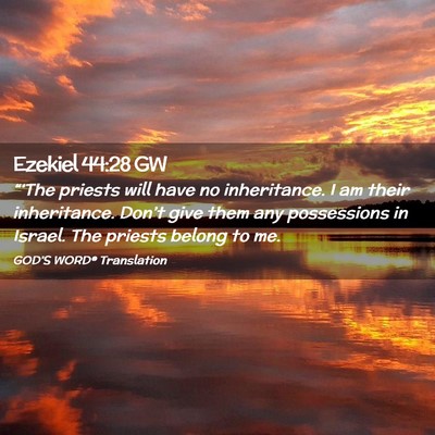Picture 02 - Ezekiel 44:28 GW - “‘The priests will have no inheritance. I am - Bible Verse Picture
