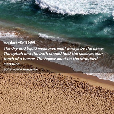 Picture 02 - Ezekiel 45:11 GW - The dry and liquid measures must always be the - Bible Verse Picture
