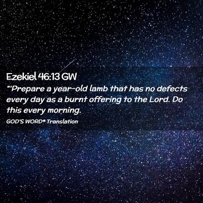 Picture 02 - Ezekiel 46:13 GW - “‘Prepare a year-old lamb that has no defects - Bible Verse Picture