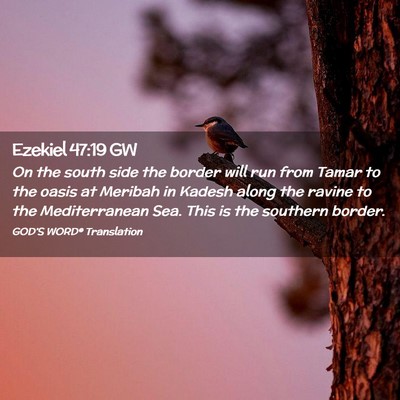 Picture 02 - Ezekiel 47:19 GW - On the south side the border will run from Tamar - Bible Verse Picture