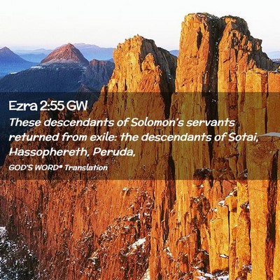Picture 02 - Ezra 2:55 GW - These descendants of Solomon’s servants - Bible Verse Picture