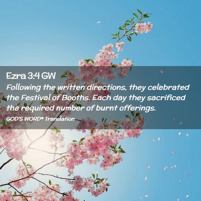 Picture 02 - Ezra 3:4 GW - Following the written directions, they celebrated - Bible Verse Picture