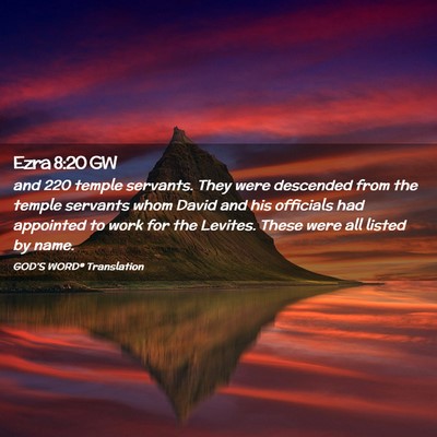 Picture 02 - Ezra 8:20 GW - and 220 temple servants. They were descended from - Bible Verse Picture