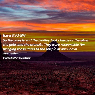 Picture 02 - Ezra 8:30 GW - So the priests and the Levites took charge of the - Bible Verse Picture