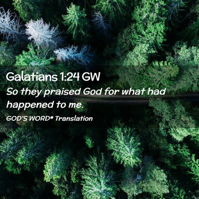 Picture 02 - Galatians 1:24 GW - So they praised God for what had happened to - Bible Verse Picture
