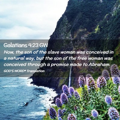 Picture 02 - Galatians 4:23 GW - Now, the son of the slave woman was conceived in - Bible Verse Picture