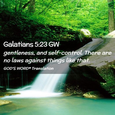 Picture 02 - Galatians 5:23 GW - gentleness, and self-control. There are no laws - Bible Verse Picture