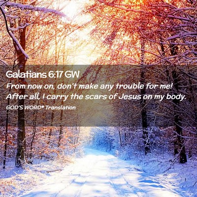Picture 02 - Galatians 6:17 GW - From now on, don’t make any trouble for me! - Bible Verse Picture