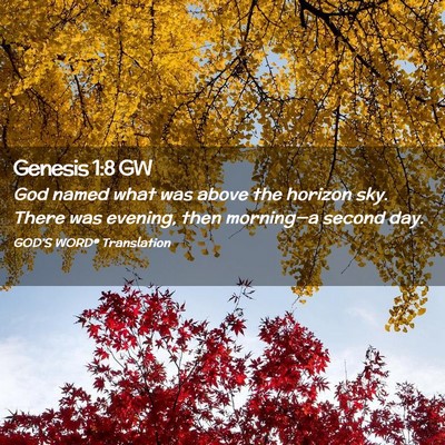Picture 02 - Genesis 1:8 GW - God named what was above the horizon sky. There - Bible Verse Picture