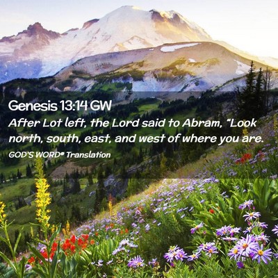 Picture 02 - Genesis 13:14 GW - After Lot left, the Lord said to Abram, “Look - Bible Verse Picture