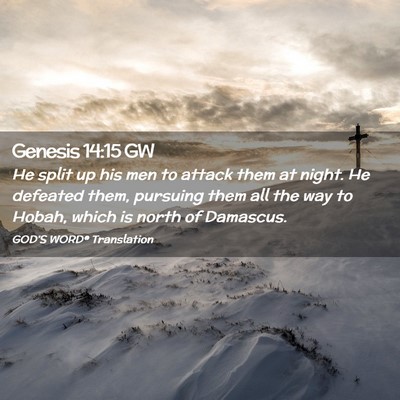 Picture 02 - Genesis 14:15 GW - He split up his men to attack them at night. He - Bible Verse Picture