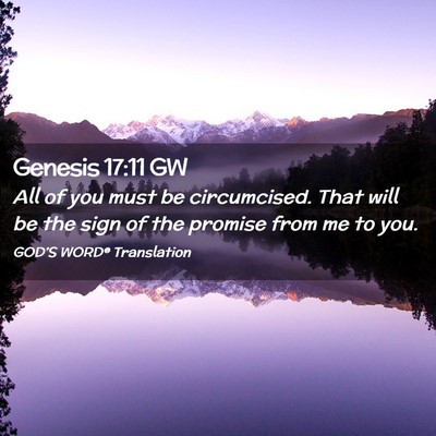 Picture 02 - Genesis 17:11 GW - All of you must be circumcised. That will be the - Bible Verse Picture