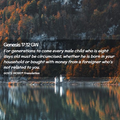 Picture 02 - Genesis 17:12 GW - For generations to come every male child who is - Bible Verse Picture